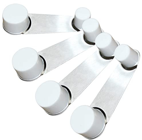 Tope para puerta con retenedor pack 4 unidad, Retenedor puerta con 360 grado de giratorio,sujeta puerta para suelo (Blanco)