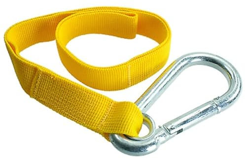 Gurt Schlauchhalter Feuerwehr THW mit Karabiner gelb Feuerwehrschlauch Halter