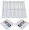 Cyrank Bianco Organizer Occhiali,Vassoio Portaoggetti per Occhiali da Sole,Porta Occhiali da Sole in Velluto,Portaoggetti Impilabili per Gioielli,12 Slot Organizzatore Occhiali da Sole per Donna Uomo