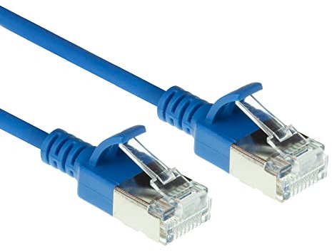ACT CAT6a Netzwerkkabel, U/FTP LSZH LAN Kabel Dünn 3.8mm Slimline, Flexibles Snagless CAT 6a Kabel mit RJ45 Stecker, für den Einsatz in Datenzentren, 10 Meter, Blau – DC7610