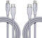 2-Pack VOLTME Cable USB C Carga Rapida 60W 3A Cable Tipo C Cable USB C a USB C para Samsung Galaxy S22, iPad Pro 2021, iPad Mini 6, iPad Air 4, MacBook Pro 2020, Switch (USB 2.0) 6.0ft / 1.80m Gris