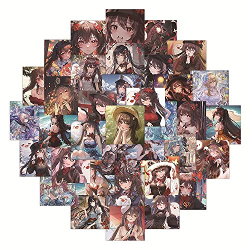 Genshin Impact Aufkleber, Genshin Impact Aufkleber, 63 Stück, Genshin Impact Produktaufkleber für Spielefans (Stil 9)