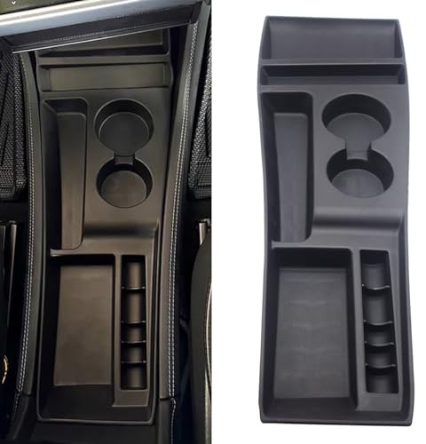 AutoQi for 2012-2015 Tesla Model S Center Console Organizer Tray, Silicone Cup Holder Compartments Storage Bins fits Model S Accessories