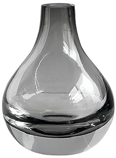 Surwin Glasvase Deko, Gross Klein Klar Glasvase - Tropfenform Deko Vase Tischdekoration Klarem Blumenvase für Wohnzimmer Büro Dekoration Heimdekoration, Hochzeits (grau)
