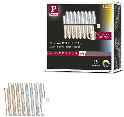 Paulmann 71116 MaxLED 1000 LED Strip Full-Line COB 2,5m 23,5W 1200lm/m 672LEDs/m Tunable White LED Band erweiterbar