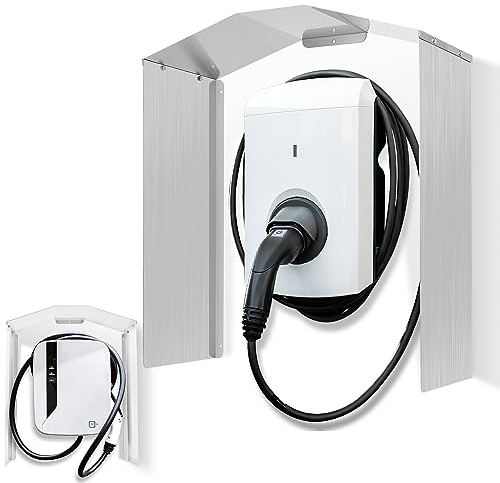 Yakimz Wallbox Wetterschutz 304 Edelstahl, Überdachung für Ladesäule, Abdeckung wetterfest, Schutzdach für e-Auto Ladestation, 40 * 45 * 20, Sonnenschutz Schneeschutz Widerstandsfähig und langlebig
