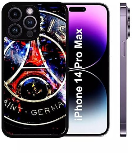 Générique Coque pour iphone 14 Pro Max - Paris Foot Neon - Silicone - Noir