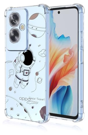 BORYA Funda para OPPO A79 5G, Transparente Ultradelgado Suave Sedoso Silicona Carcasa, Antigolpes TPU Bumper Estuche, Elegante Simple Caso, Astronauta