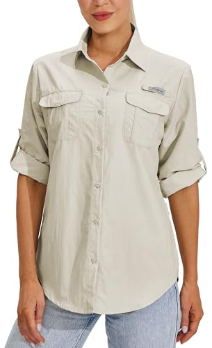 WILLIT T-shirt pour femme UPF 50+ - Protection solaire - Manches longues - Chemisier de randonnée - Safari Angel - SPF - Séchage rapide - Pour la randonnée et l'extérieur