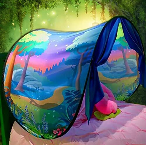 Schlafzelte Fantasy Fun Faltbar Play Pop up Outdoor Indoor Dream Twin Size für Jungen & Mädchen, Kinderzelte Spielhaus, Weihnachten Geburtstag Geschenke (Fantasie Wald)