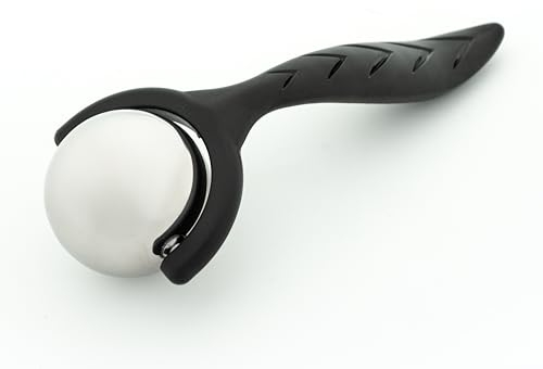 FEELVIT Massageroller mit entspannender Wärme-/Kältetherapie-Funktion | Massagegerät mit Griff | Ice Roller | Entspannungs- und & Wellness-Geschenk (Schwarz)