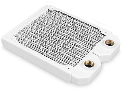 Generic Radiateur PC 20 mm d'épaisseur, système de refroidissement liquide, double filetage G1/4 pour refroidissement par eau, blanc (120 mm)