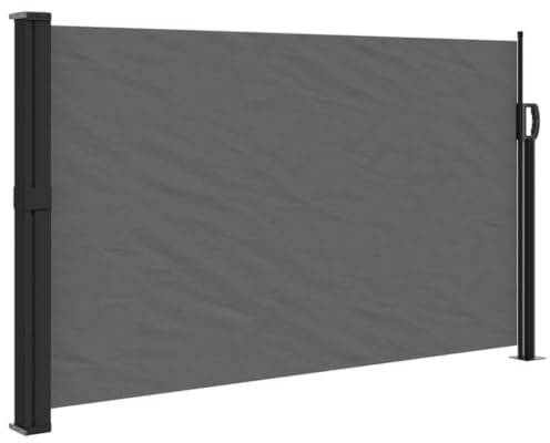 vidaXL Toldo Lateral Retráctil, Pantalla de Privacidad, Toldo Resistente al Agua Rayos UV, Sombrilla para Jardín Patio Balcón, Antracita