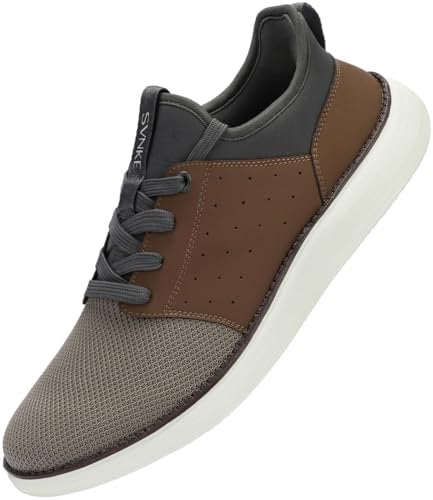 SVNKE Hombre Hands Free Slip On Zapatillas Hombre Zapatos Sneakers Casual Deportivas Caminar Correr Deportivas Gimnasio Moda cómodo Viajar clásicos de Negocio Marrón 41