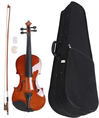 Violino per Principianti Violino Acustico Completo di Corde in Tiglio e Filo D'acciaio Strumenti Musicali a Corda per Performance Sul Palco