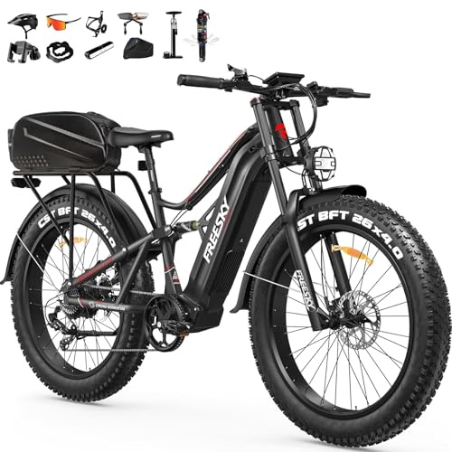 FREESKY 2026 Swift horse Ultra BAFANG Motor Electric Bike for Adults, 48V 35Ah LG Cells Battery Ebike 140 Miles, 26 Fat Tire Dirt Mountain E Bike, Full Suspension, UL 2849 Certified by TÜV
