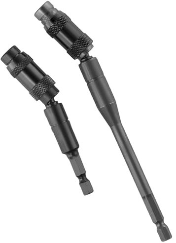 Wisebom 2 Pcs Pivoting Bit Holder 90mm & 145mm Magnetic Screwdriver Drill Bit Holder 1/4 Hex Pivoting Bit Holder Quick Release Flexible Screw Drill Tips Holder Extender for Corners or Tight Spots