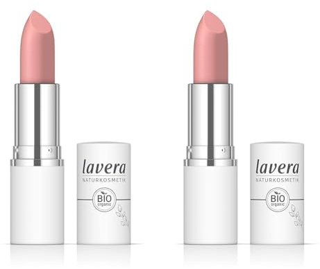 lavera Comfort Matt Lipstick -Primrose 06 - Intensive Farbe - Mattes Finish - Angenehmes Tragegefühl - Bis zu 6 Stunden Halt - vegan Naturkosmetik (1x 18,2 g) (Packung mit 2)