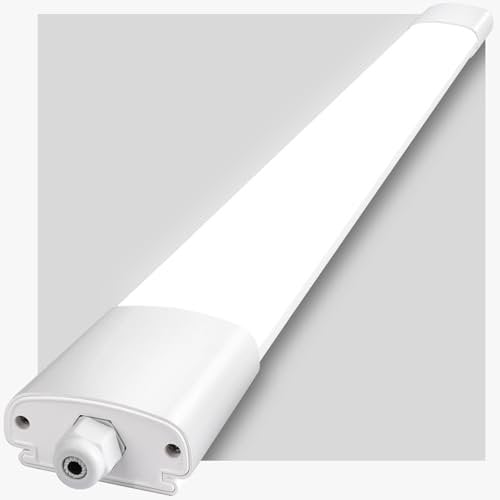 IEGLED Feuchtraumleuchte LED 120CM, 36W 4000LM LED Deckenleuchte 4000K Neutralweiß, Lampe Feuchtraumlampe IP65, Röhre 120CM als Wannenleuchte, Schlafzimmerlampe, Badezimmer Lampe, Garagenlampe