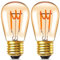 Genixgreen Dimmable E27 Vintage LED Bulbs,3W S14 ES Light Bulbs Low Wattage Spiral Filament Decorative Night Light Bulbs,25W Incandescent Equivalent,2200K Warm White,Pack of 2