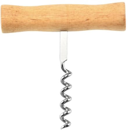 Cavatappi classico - Apribottiglie con manico in legno, stile T | Apribottiglie in acciaio inossidabile, facile da usare, portatile e divertente, ideale per aprire bottiglie di vino con stile