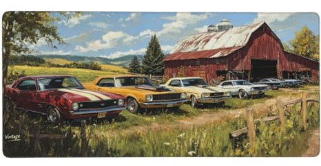 Mauspad Feld Groß 900x400x3 mm,Mousepad XXL Auto Schreibtischunterlage mit Genähten Kanten,Gaming Mauspad mit Rutschfeste Unterseite,Desk Mat für PC-Büro,Laptop,Compute,Deko Frauen Geschenke-X1413