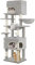 Hzuaneri 178 cm Cat Tree for Indoor Cats, Multi-layer Scratching Post with Large Platform, 2 Caves, 7 Sisal Posts, Pompoms, Cat Basket, Hammock, Suitable for Cats, Light Grey MS17818LG
