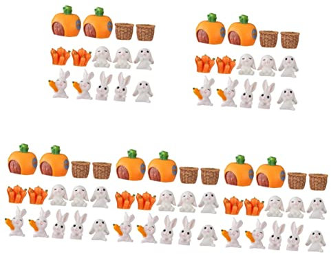 Supvox 5 Sätze Kaninchen-Verzierung Animal Figures Ostern osterpräsent Tierfigur Wichteldekorationen für zu Hause im Freien tortendeko Einschulung Hasen-Ornamente Hasenfigur PVC