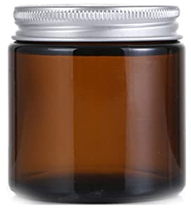 1Pack Empty Amber Glass Round Jars Bottles With White Lids Empty Cosmetic Containers Glass Jars Prefect For Cosmetics And Candle Cream Lotion(100ml)Candle Jars Jar Jars with Lids Jars Small Glass Jars