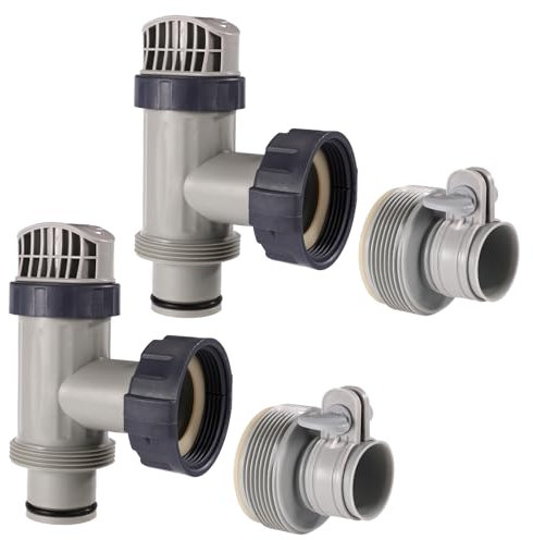 Lyreh Válvulas Émbolo y Adaptadores Manguera Tipo B Compatibles con Intex Piezas Piscina, Repuesto Válvula Émbolo Manguera Accesorios Prácticos Soporte Tubería Piscina Elevada