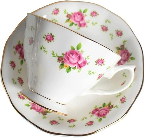 HBALDTEDC Set di Tazze da caffè in Porcellana, Set di Tazze da tè in Porcellana ossea con piattino, Set da tè pomeridiano Inglese Home Simple, 5,9 oz