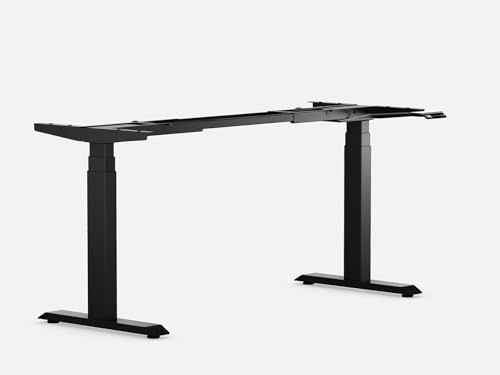 Maidesite Fester höhenverstellbarer Schreibtisch T2 Pro Max mit Klaviertastatur 15 Minuten Schnellmontage Sitz-Steh-Schreibtisch 65-135 cm Höhenverstellbar Tischgestell (Schwarz)
