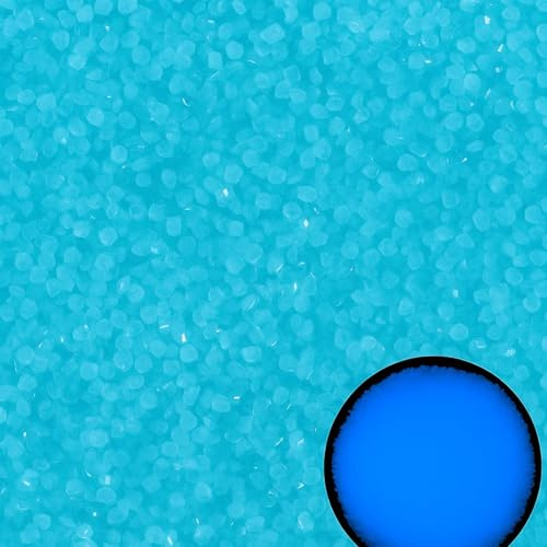 8000 Stück Leuchtsteine, Blauer Sand, Aquarium Kies, Leuchtende Steine für Garten, DIY Deko Steine, Innen- und Außendekoration
