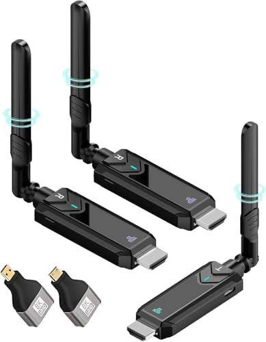 Kit Transmisor Receptor HDMI Inalámbrico 1Tx 2Rx- 350m Alcance 1080p Full HD, Extensión para Streaming de Laptop/Cámara/TV Box a Televisor - Tecnología 5GHz de Baja Latencia