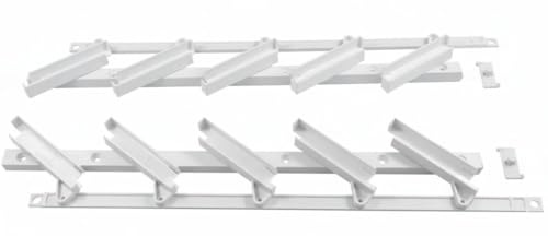 HAHN & SOHN Lamellen-System Weiß, 48cm - Pergola, Balkon, Garten - Sichtschutz, Windschutz, Sonnenschutz - Holz & Alu Lamellenzaun, Stellwand, Zaunelement - Anthrazit Sichtschutzwand