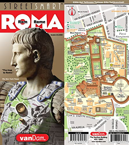 StreetSmart® Rome Map by VanDam –– Laminated, pocket sized City Center folding street and subway map to Rome, Italy with all attractions, museums, ... ... (English, Italian and German Edition) 2026