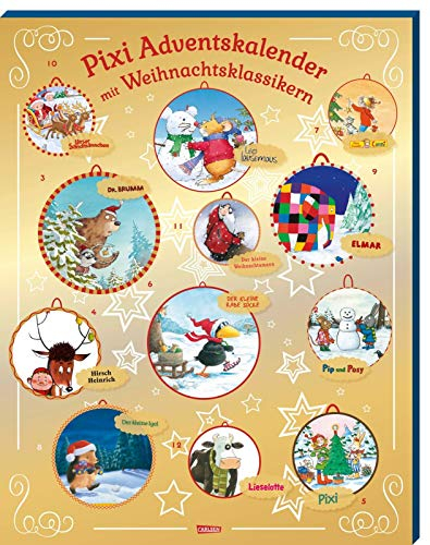 Pixi Adventskalender GOLD 2020: Adventskalender mit 24 Weihnachts-Klassikern als Pixi
