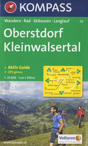 Oberstdorf, Kleinwalsertal: Wandern / Rad / Skitouren / Langlauf. GPS-genau. 1:25.000