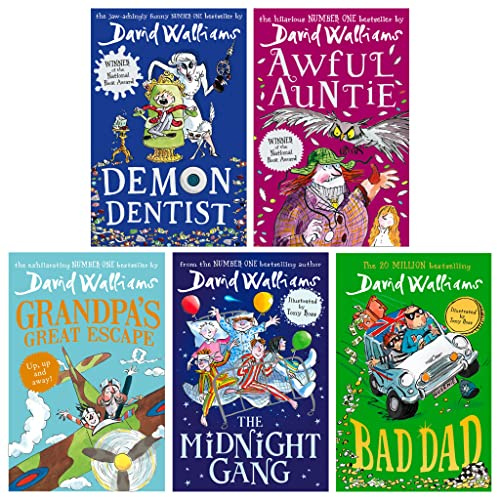 The World of David Walliams: Fun-Tastic Families 5 Books Set (Demon Dentist, Awful Auntie, Grandpa’s Great Escape, The Midnight Gang & Bad Dad)