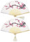 Éventails à main pliables en bambou avec pompon pour femme, décoration murale ou pour offrir (lot de 2)