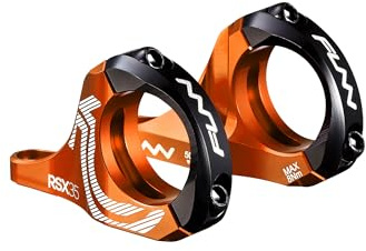 Funn RSX Mountain Bike Direct Mount Bike Stem with 35mm Bar Clamp, 2 Pieces Lightweight Split Design for Dual Crown Forks, Adjustable Extension 45-50mm with 30mm Rise (Orange)