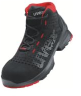Uvex Unisex Stivale Allacciato traforato Perforierter Schnürstiefel S1 SRC W11, Schwarz/Rot, 41 EU