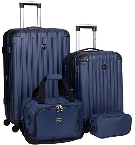 Travelers Club Midtown Hartschalen 4-teiliges Reisegepäck-Set, Marineblau