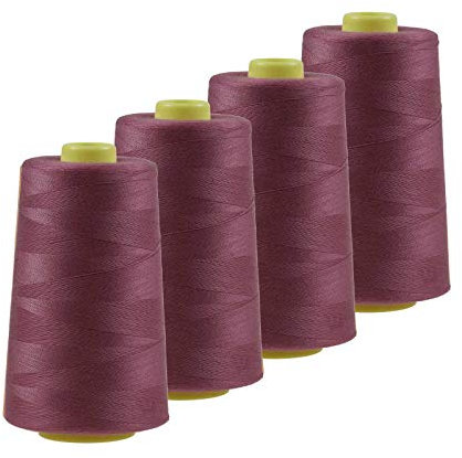 4 x 4572m Qualitäts Overlock-Garn Oeko-Tex Overlock-Nähgarn Farben 581 bis 620, Farbe:A581 purpur