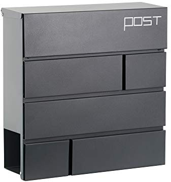 Phoenix Safe Company – MB0122KA Estilo Front Loading Letter Box - Key Lock, 2 Keys Supplied - Weatherproof - Graphite Grey Finish - Secure Lock Box - 3kg