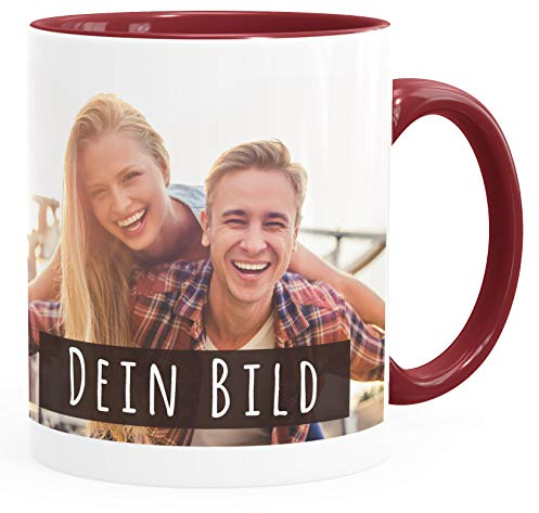 SpecialMe® personalisierte Fototasse mit eigenem Foto persönliches Geschenk Kaffeetasse mit Bild selbst gestalten inner-bordeaux Keramik-Tasse