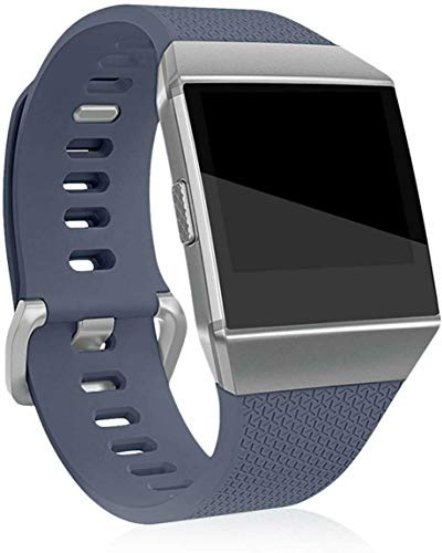 Sago Kompatibel mit Fitbit Ionic Armband Ersatzband Classic Metallschnalle Armband Damen Herren Klein (14 cm – 17 cm), Schiefergrau