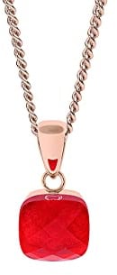 Qudo Firenze Necklace Rose with Coloured Pendant 45 cm Long, Stainless steel coated, hyacinth