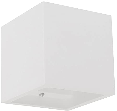 etc-shop Wandlampe Innen modern Up and Down Wandleuchten Wandleuchte Gips zum Überstreichen, weiß, 1x G9, BxH 11,5x11,5 cm