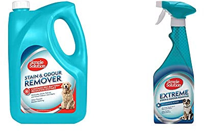 Simple Solution Dog Stain and Odour Remover, 4L & Extreme Dog Stain and Odour Remover | Enzymatic Cleaner with 3X Pro-Bacteria Cleaning Power - 500 ml